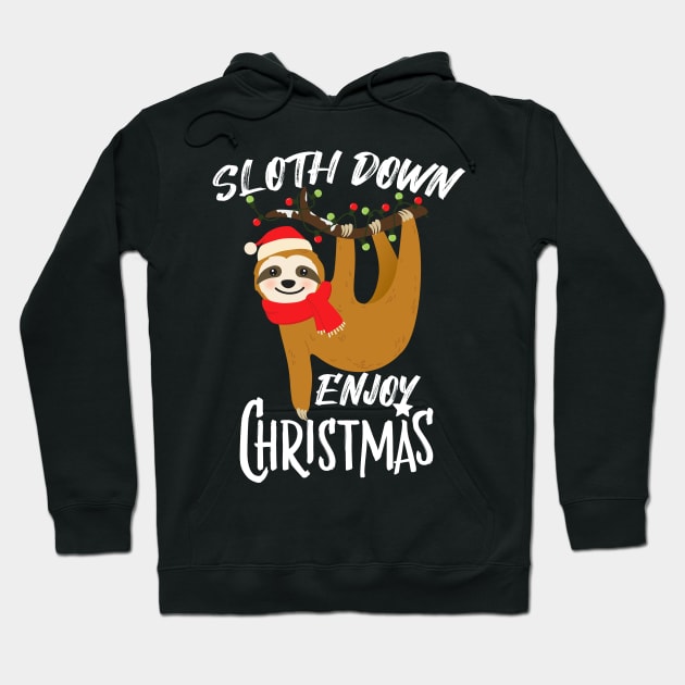 Sloth down enjoy christmas Hoodie by medrik